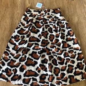 Leopard Print Midi Skirt